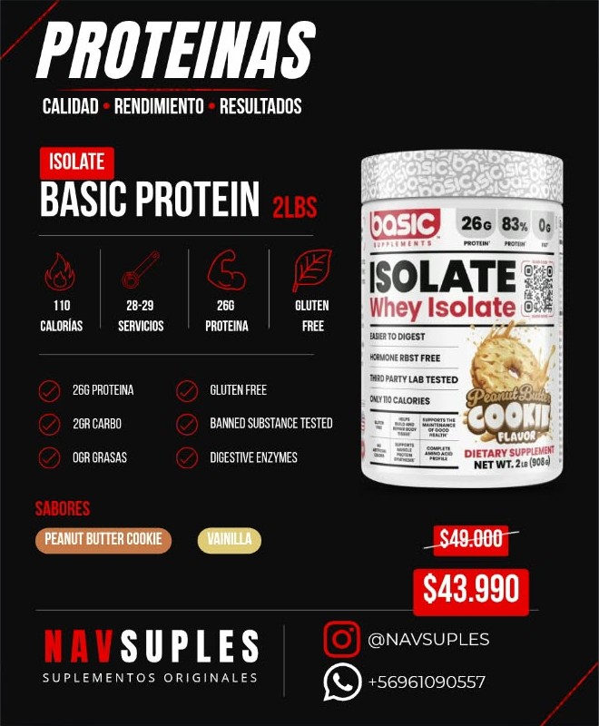 Basic Supplements Isolate Whey 2lbs