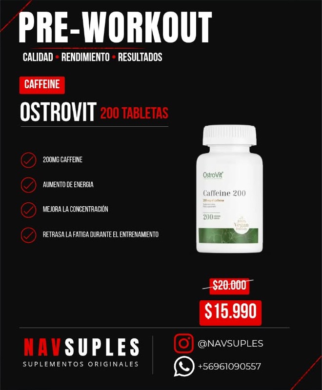 OstroVit Caffeine 200 tabletas