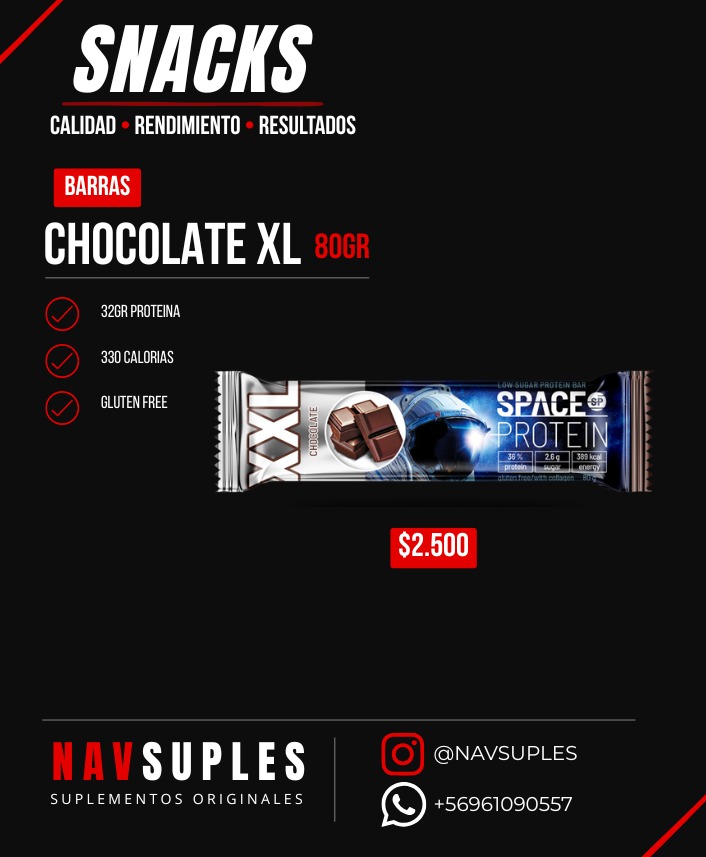 Barra XXL Chocolate 80gr